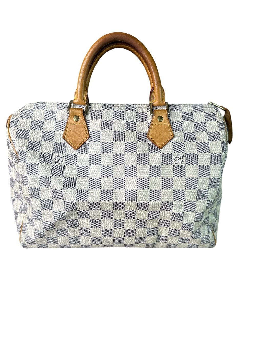 Louis Vuitton White & Brown Damier Azur Satchel